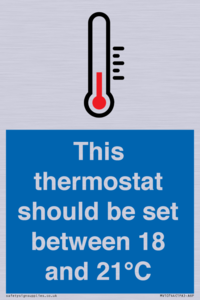 This thermostat should be set between 18 and 21°C